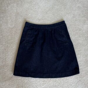 EUC Boden Dark Blue Denim A-Line Mini Skirt -size 4